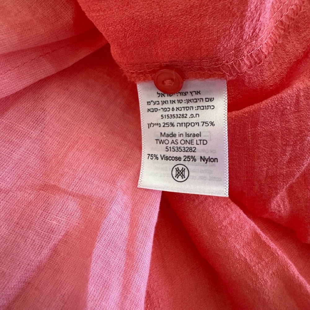 Sabina Musayev Mini Dress Women Medium Pom Pom Trim Ruffle Hem Coral Pink - Picture 10 of 13